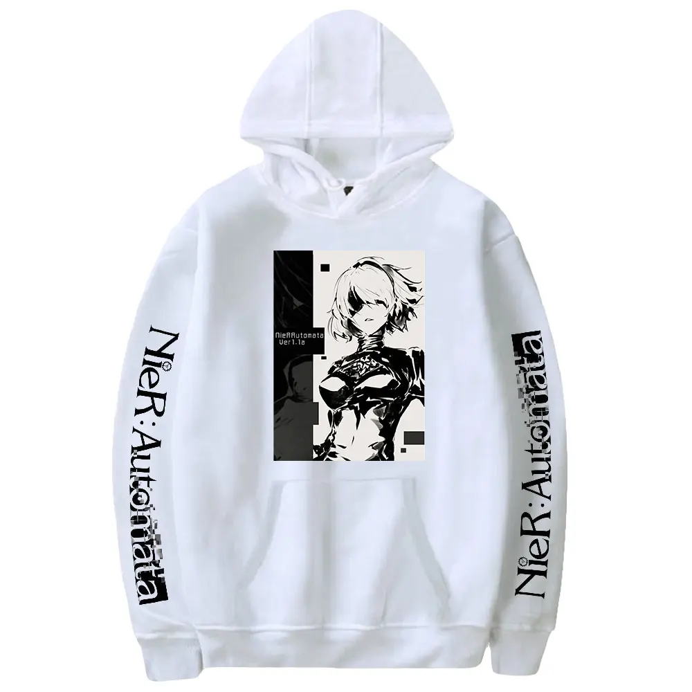 Game NieR Automata Hoodie Long Sleeve Streetwear Women Men Hooded Sweatshirt New Game Harajuku Clothes