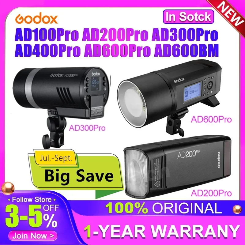 Godox AD300Pro AD100Pro AD200Pro AD400Pro AD600Pro AD600BM Outdoor Flash Light High Speed TTL For Canon Nikon DSLR Photography