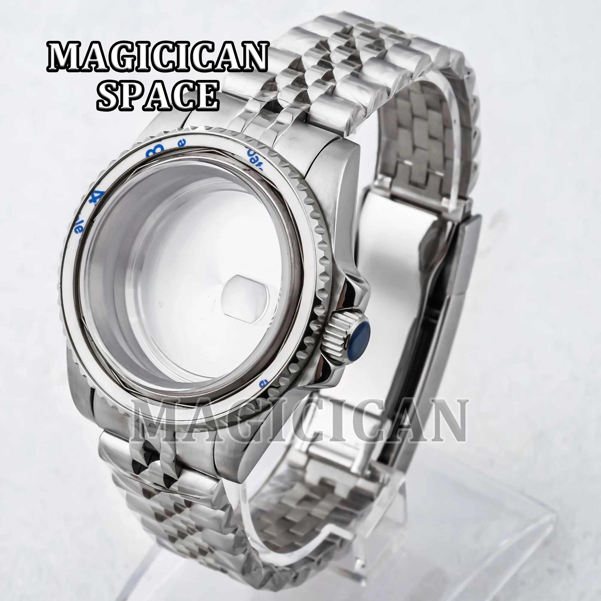 

40mm NH35 Watch Case New Jubilee Bracelet Sapphire Glass Stainless Steel for NH34/NH35/NH36 Movement 28.5mm Dial SUB GMT Case