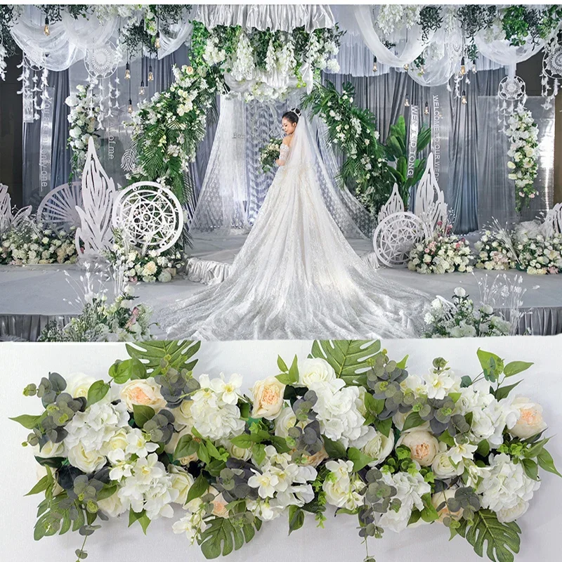 

Artificial Silk Flower Row for Wedding, Fake Flower, Window, Door, Background, Wall, Stage, Road Lead, T Table Decoration, New