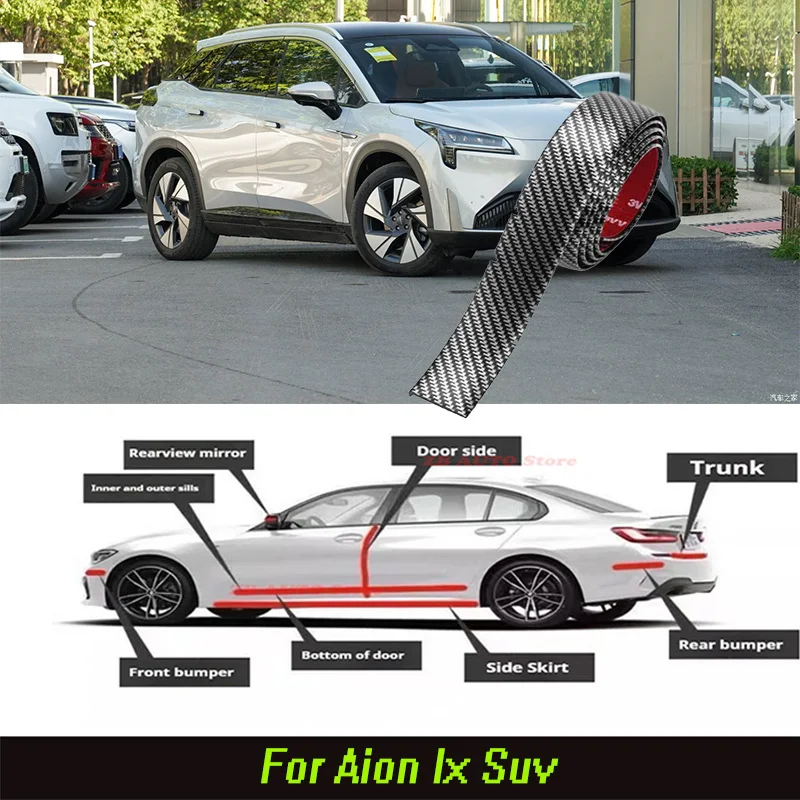 

For Aion Ix Strong adhesive bumper strip, front and rear lip side skirts, collision and scratch resistant, suitable