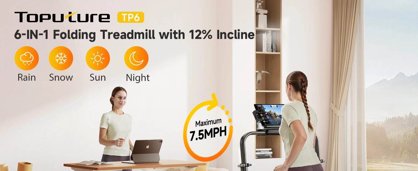 Toputure Elektrisches Klappbares Laufband für Zuhause mit Steigung 12 km/h Smart App-Steuerung LED-Display Geh- und Laufpad für Heim und Büro – Detail 12