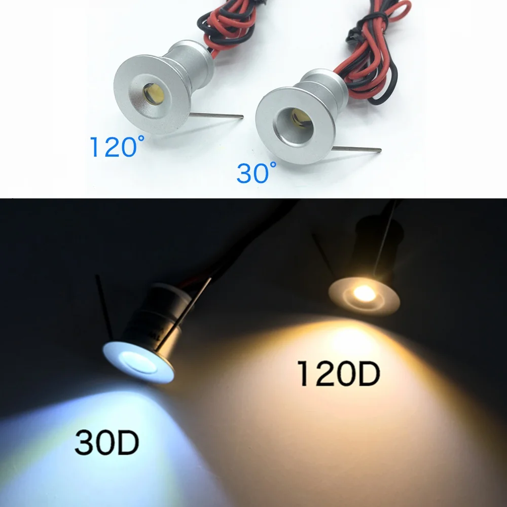 15mm cut hole 1W Mini reflektory LED 12V wpuszczane oświetlenie sufitowe wystawa lampy