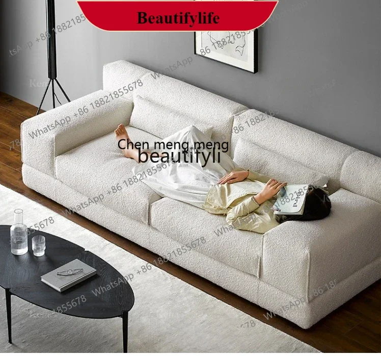 

G153 Sofa Silent Style Cotton and Linen Fabric Nordic Retro Simple Modern Three-Seat Straight Row