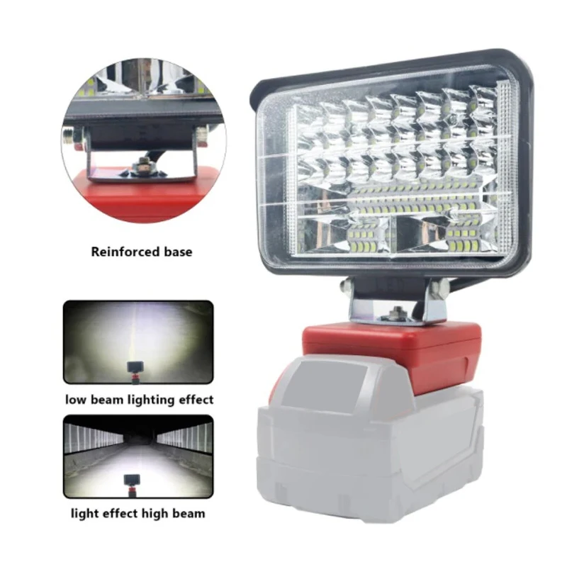 Linternas LED de trabajo para coche, foco de antorcha eléctrica, Banco de energía USB para Milwaukee M & 18, batería de iones de litio de 18V,