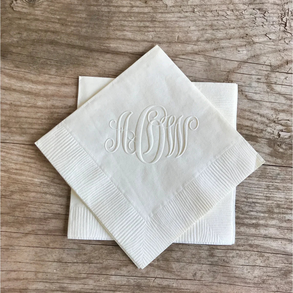 Embossed Napkins, Monogrammed Napkins, Personalized Napkins, Custom, Cocktail, Beverage, Wedding Napkins, Brunch Napkins, Party