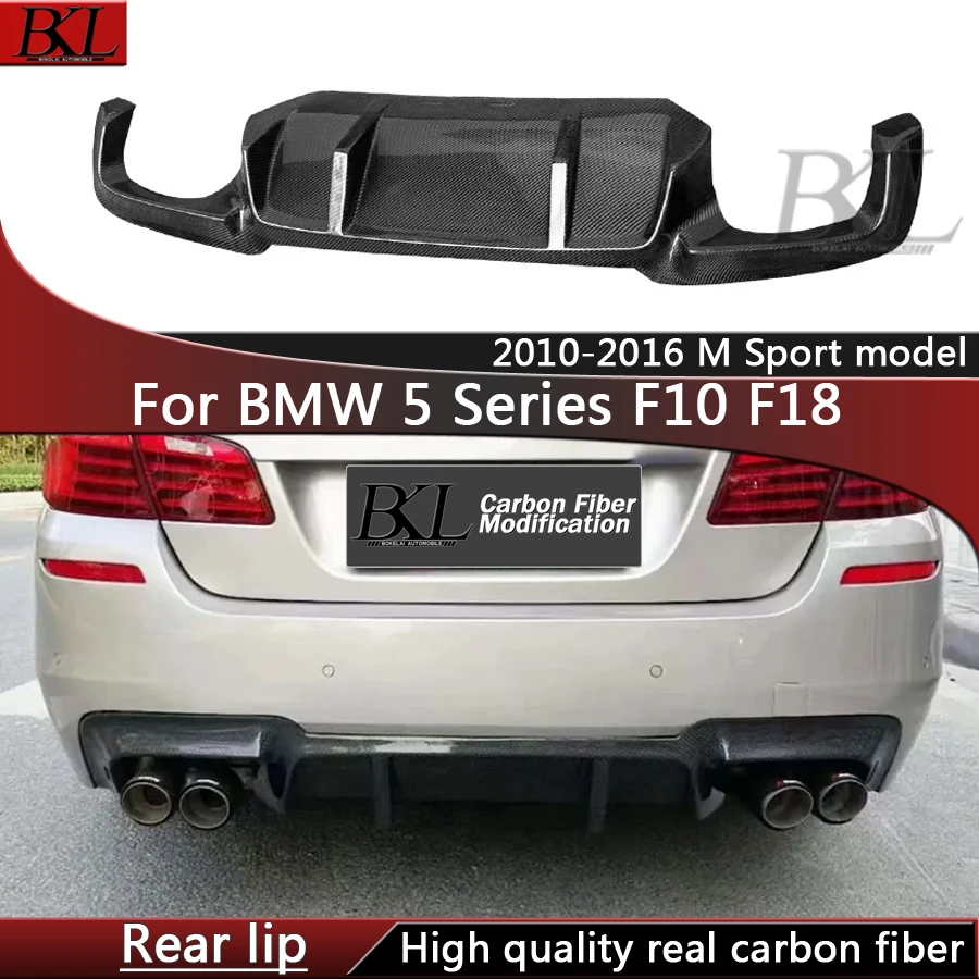 

For BMW 5 Series F10 F18 M Sport V Style Carbon Fiber Back lip Car Rear Bumper Diffuser Rear Splitters Spoiler Back lip body kit