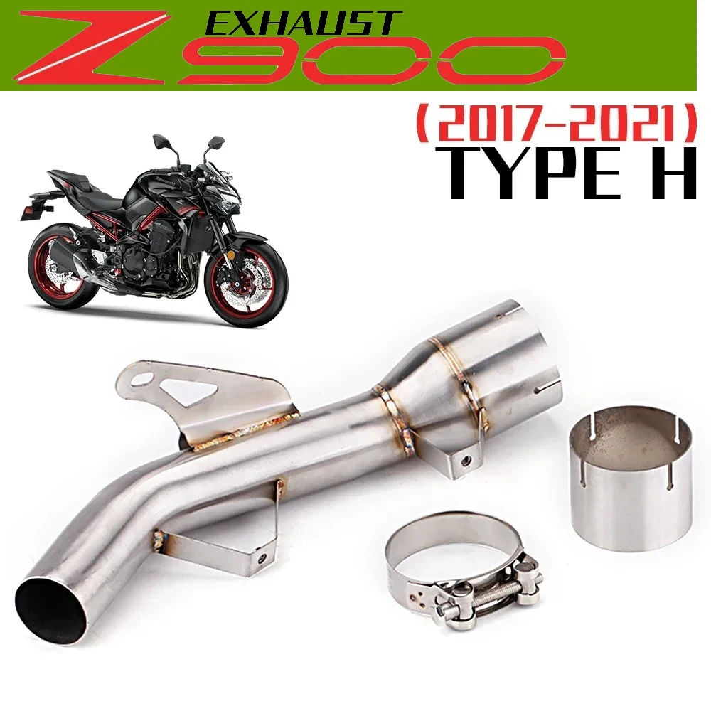 Auspuffrohr Edelstahl De-cat Mid Pipe Motorrad Schalldämpfer für Kawasaki Z900 Z 900 2017–2021