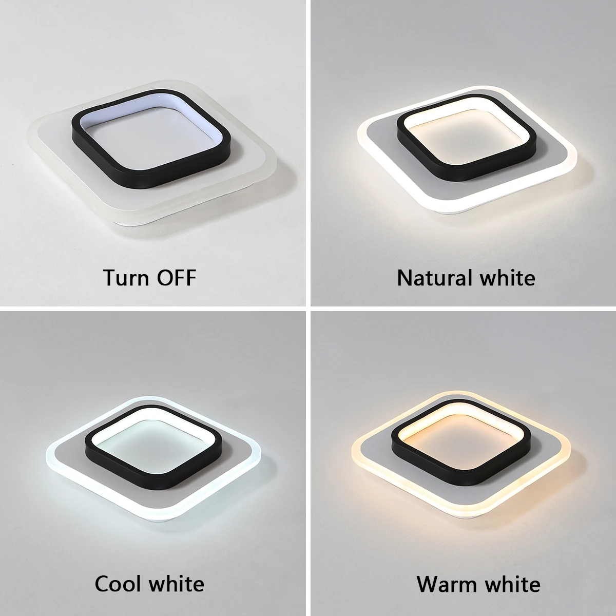 24x24cm Modern Led Ceiling Lights Lamp For Corridor Foyer Wall Bed room home decor White+Black Painted Led lighting Ceiling Lamp