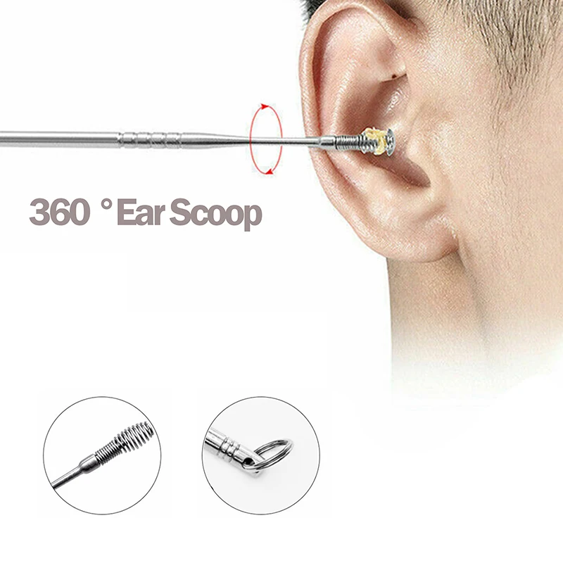 

7Pcs/set Cleaning Earpick Ear Cleaner Earpick Sticks Wax Removal Tool Care Ear Cleanser Spoon Earwax Remover Curette Ear Pick