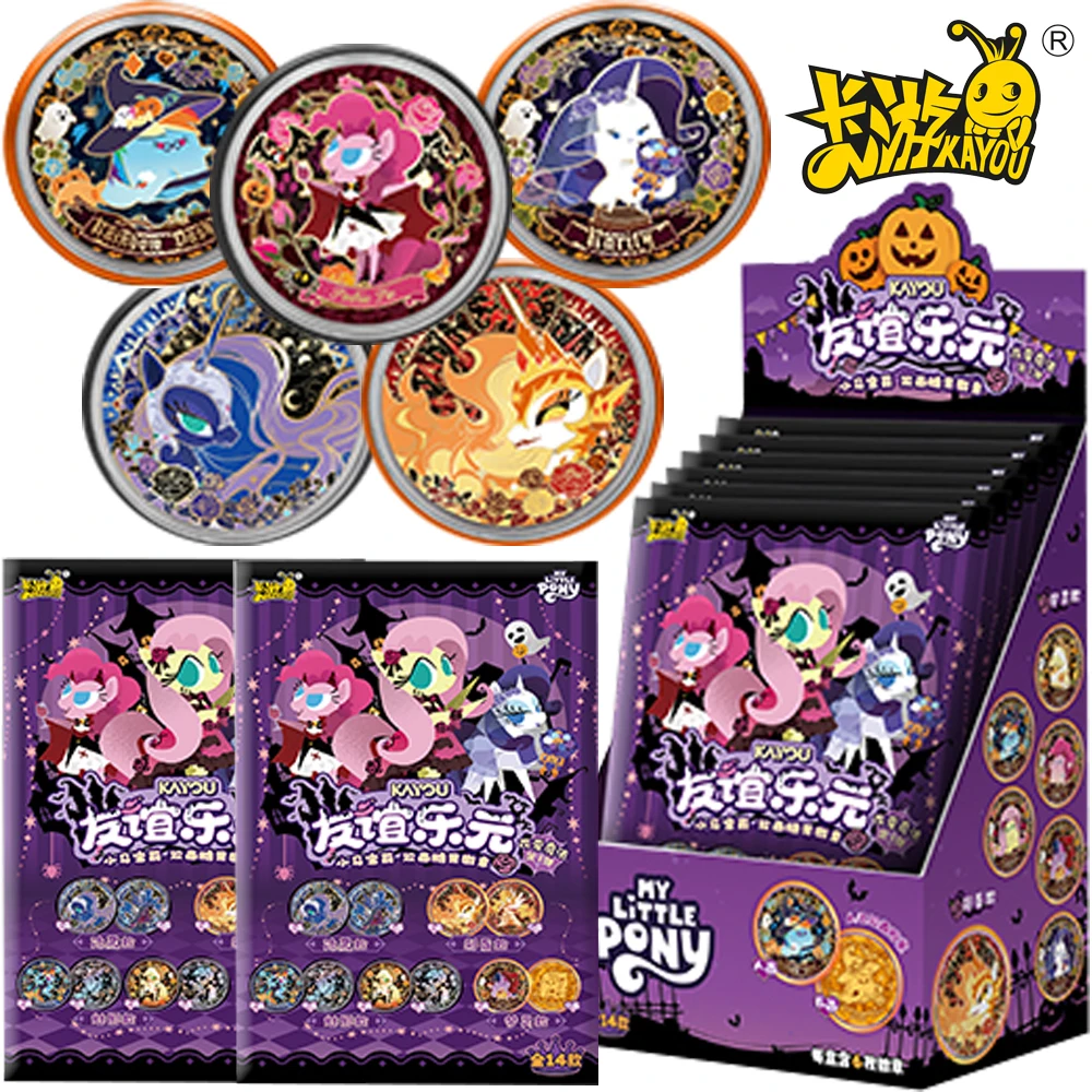 

Kayou Genuine My Little Pony Q Version Round Badge Anime Figure Exquisite Creative Double-sided Candy Brooch Decoration Gifts