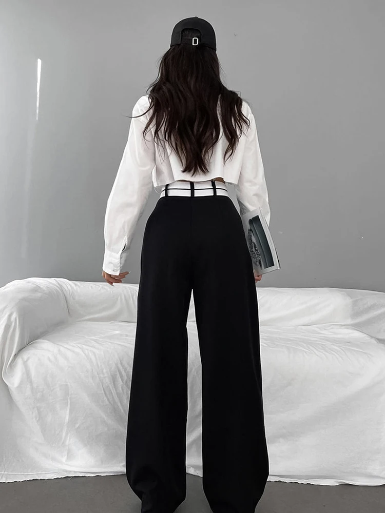 2023 Summer Spring Women Wig Leg Oversized Harem Pants Trousers Streetwear Patchwork High Waist Loose Fit Baggy Pants Cargo