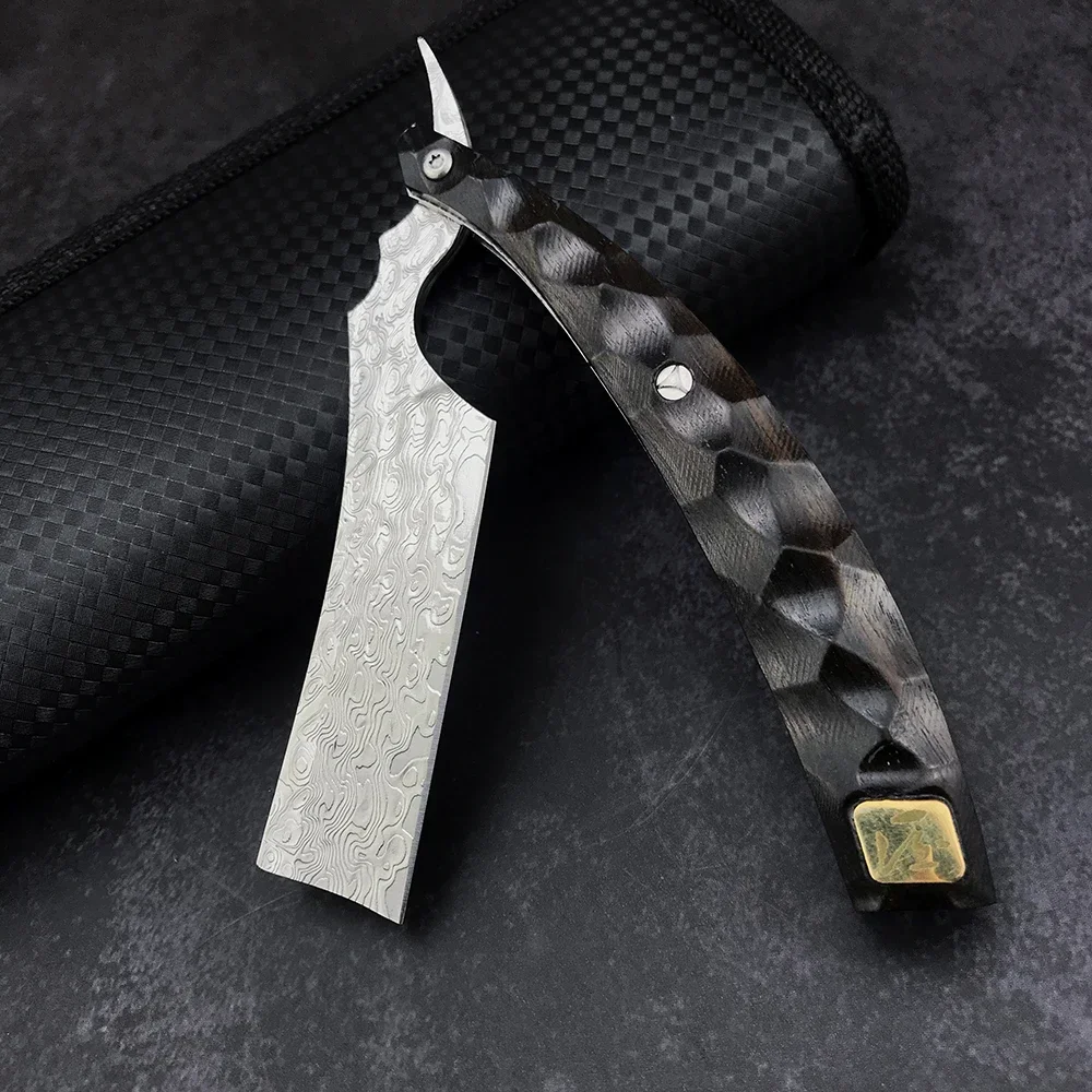 128 Layer Damascus Steel Razor Knife Multifuctional Folding Knife Sharp Hunting Survival Edc Self Defense Pocket Knives Folder