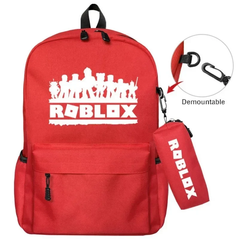 Roblox Game Cartoon Large Capacity School Bag Set with Pencil Case Travel Bag Student Learning Supplies Birthday Gifts