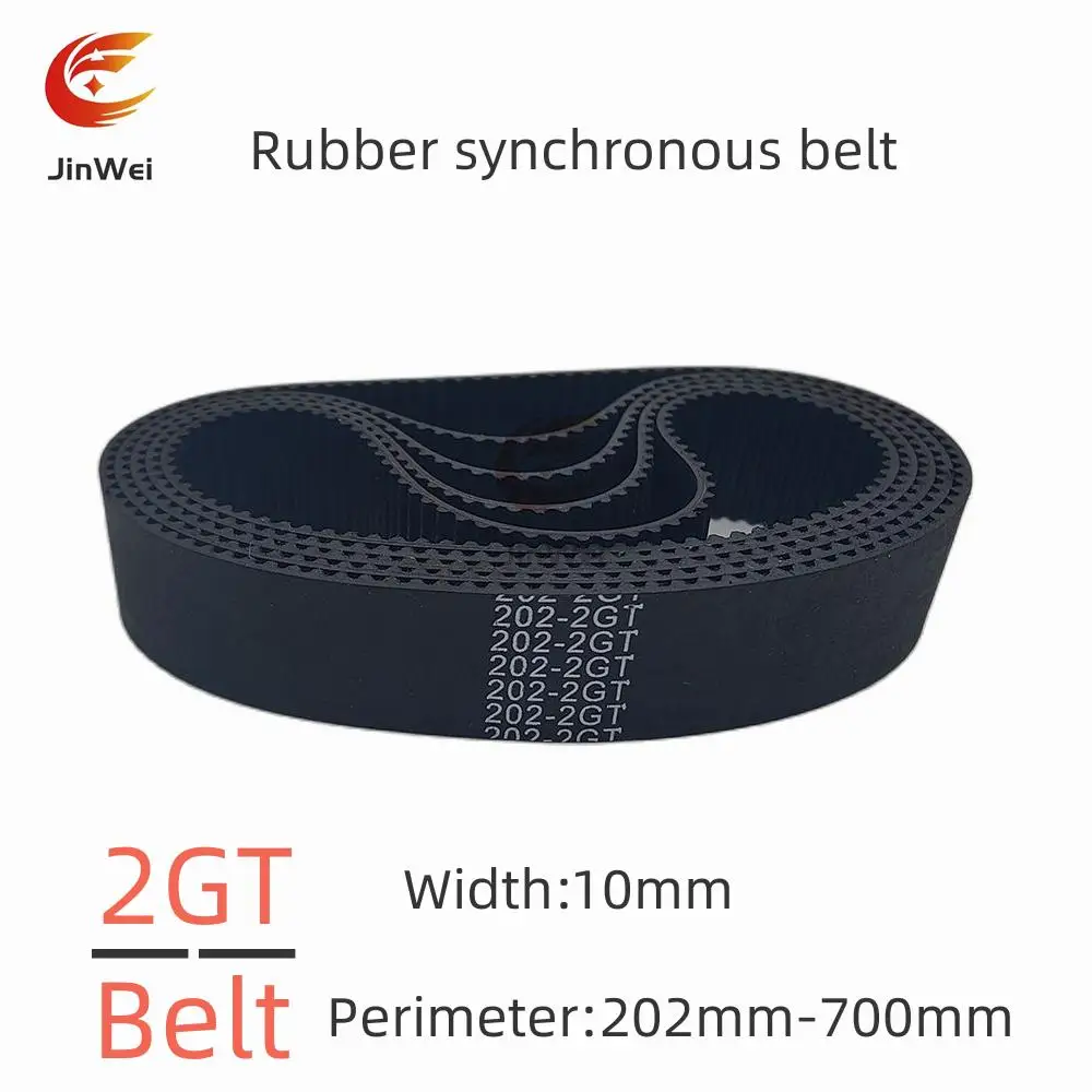 

2GT GT2 Width:10mm High-Quality Rubber Closed-Loop Timing Belt, Belt Circumference 202mm-700mm, Used For 3D Printers