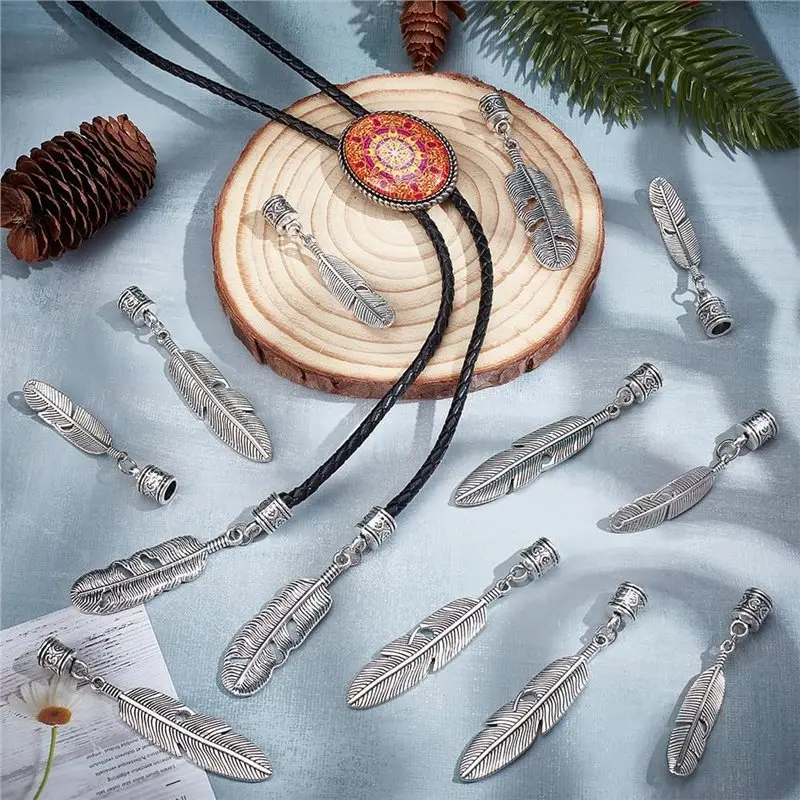 Cord End Caps Silver 24 Pcs Bolo Tie Tips 3 Styles For DIY Crafts Clothes Decor Making Replacement Supplies Eco-Friendly