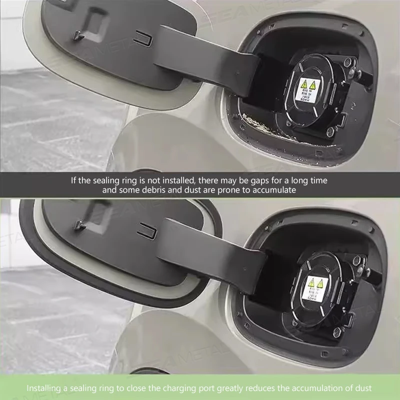 BLALION Car Fuel Tank Cap Seal Strip Self-Adhesive Waterproof Charging Port Cover Seal Ring Dustproof Auto Rubber Weatherstrip
