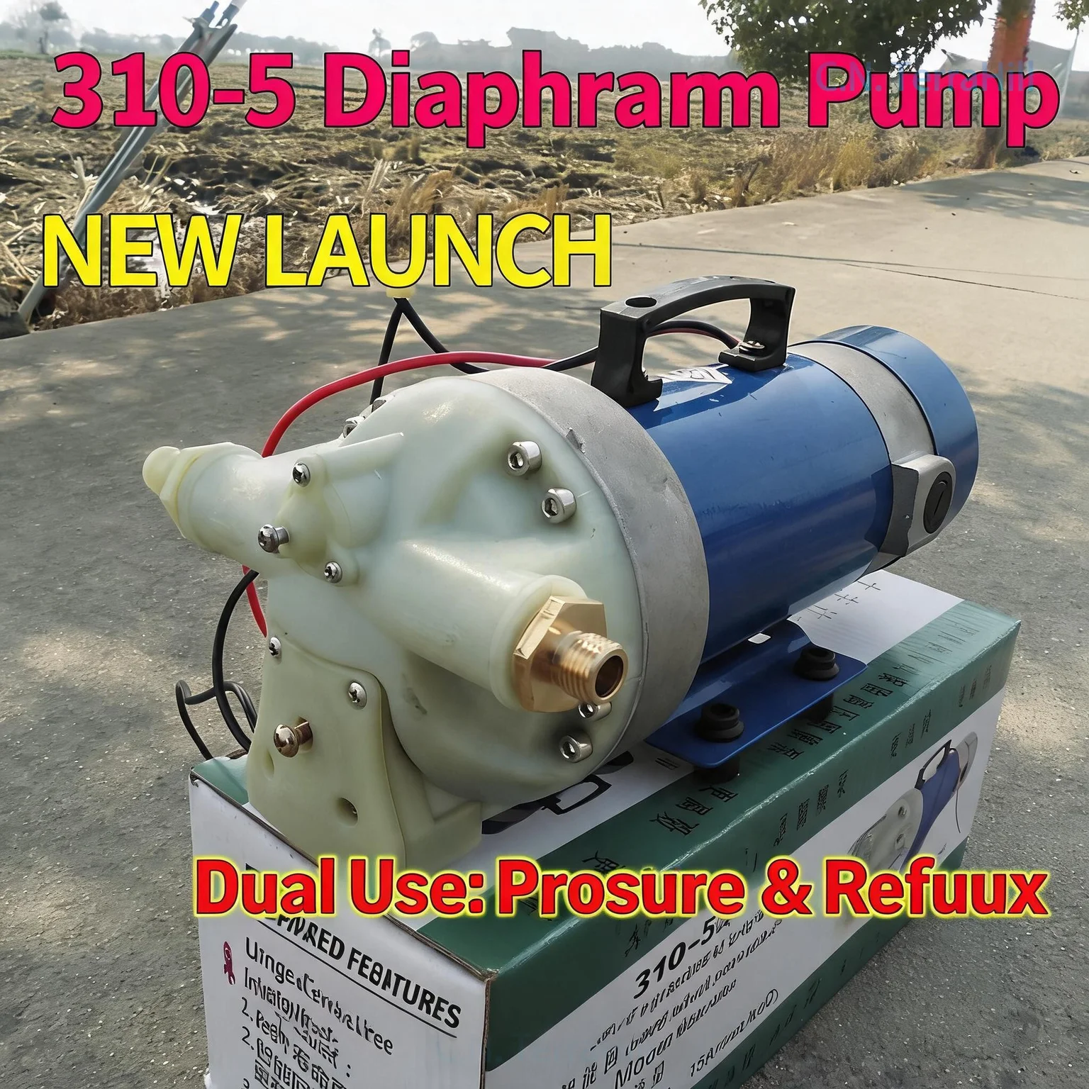 12V 48V 310-5 Cylinder Diaphragm High Pressure Pump Electric Water Pump Sprayer for Agricultural Spraying DC Booster Pump