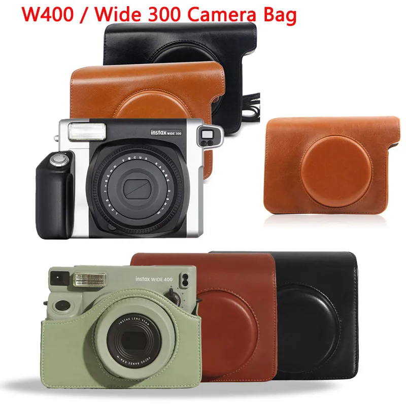 Original FujiFilm Instax 400/300/200/210 Camera Accessories PU Leather Bag Crystal Clear Case Photo Album Instant Film Cameras