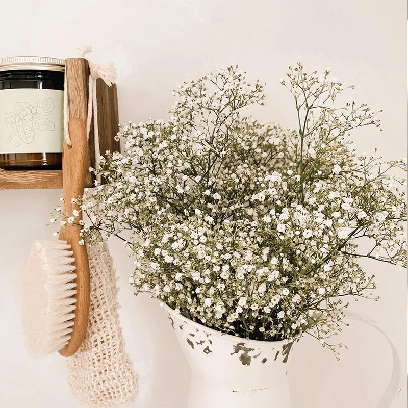 Weiße natürliche getrocknete Gypsophila, Gipskraut, getrocknete Blumen, Gypsophila-Arrangement, Heimdekoration, Hochzeit, Tischdekoration,