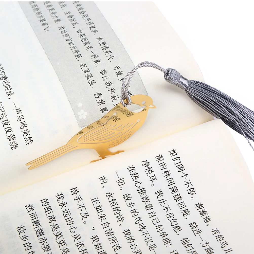 

Music Bookmark Gold Bird Tassel Chinese Wind Stationery Gift For Readers Writers Students Kids Lightweight Book Marker