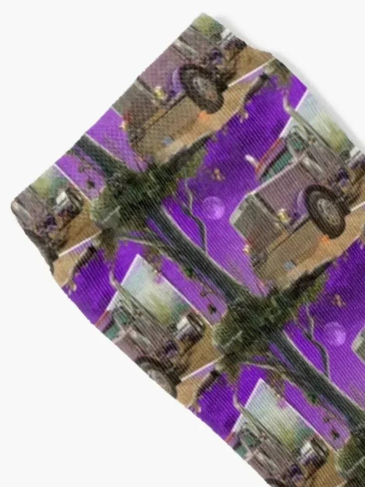Purple Peterbilt in the Jungle Socks moving stockings custom sports designer Non-slip Socks Woman Men's
