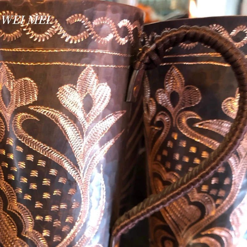 Unique Pattern Random Vintage Copper Mug,Breakfast Cup,Handcrafted Carving Flower Texture Art Friend Gift Coffee Mug Tableware