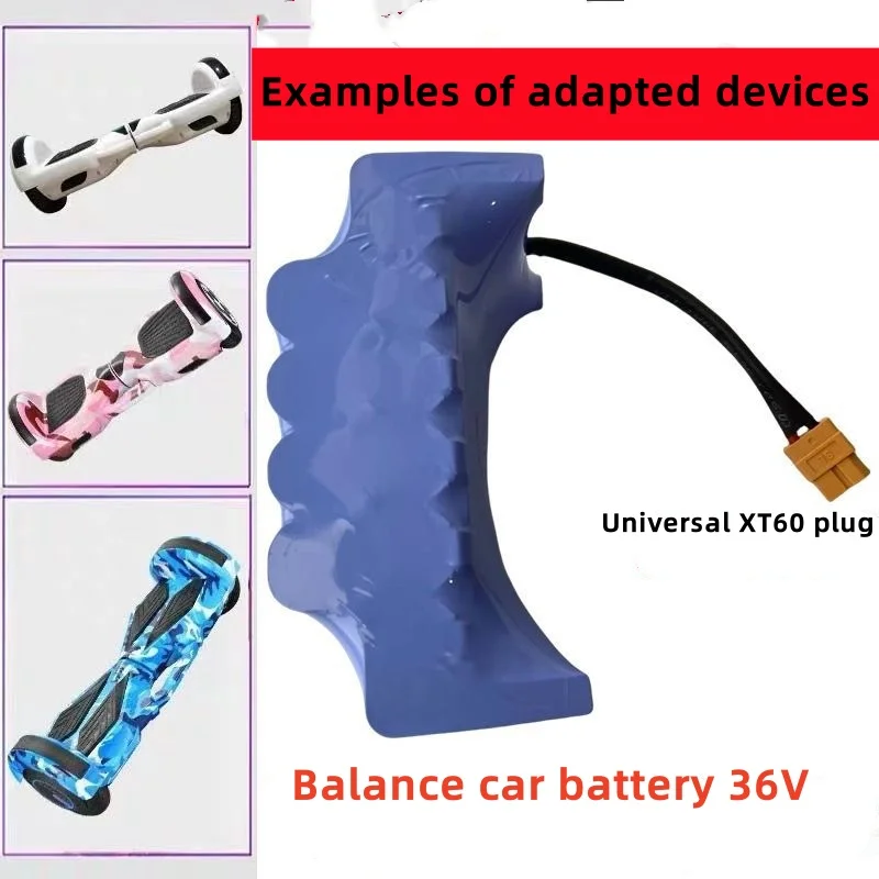 

36V rechargeable lithium-ion battery 6000mAh, crescent shaped battery replacement balanced electric scooter