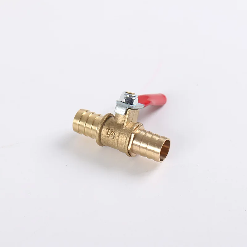 1/4 6mm 8mm 10mm12mm Ball Faucet Shutoff Ball Valve Hose Barb Inline Water Oil Air Gas Fuel Line Small Brass Ball Valve