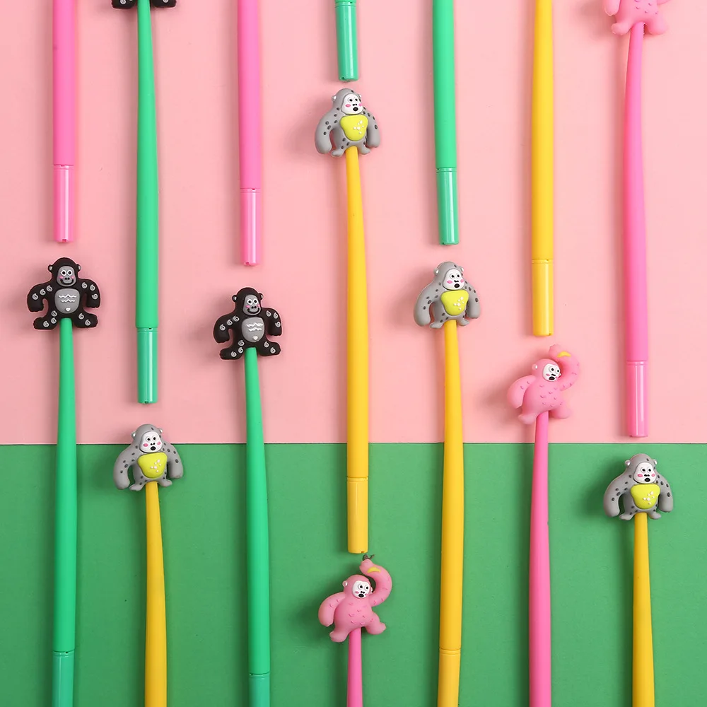 48PCS Zongfan Neutral Pen ZF3757 Gorilla Rocker Creative Styling Pen Rocker Silicone Signature Pen