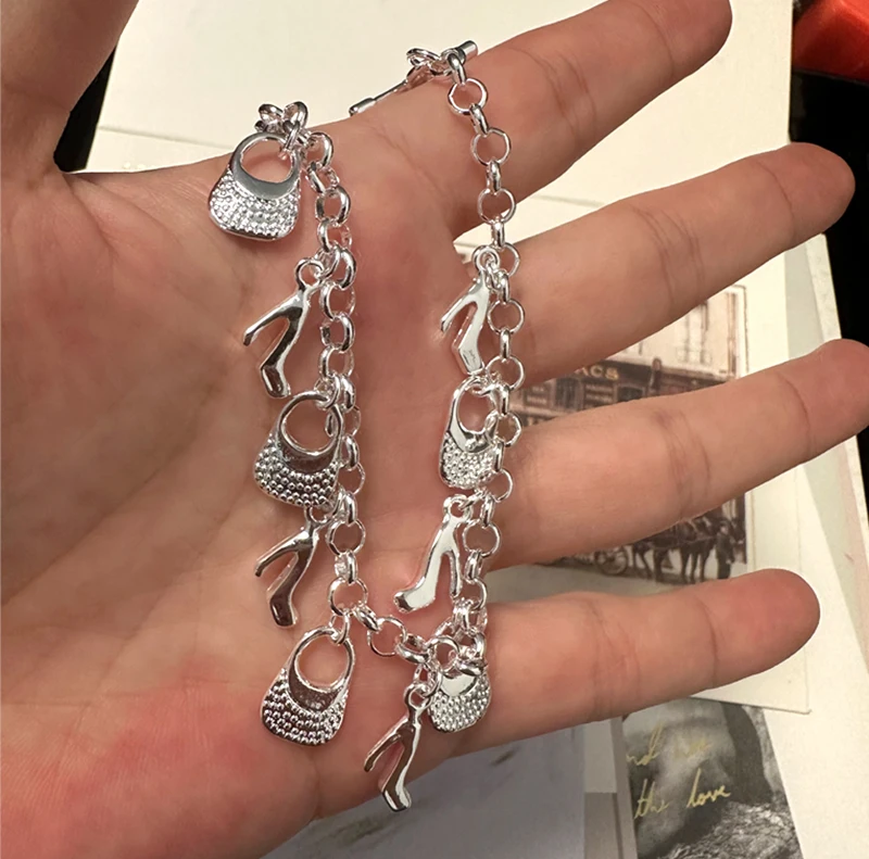 New Trendy Crystal Luxury Pearl Chain Bracelets for Women Tassel Arm Bracelet Pulseiras Feminina Gift Jewelry