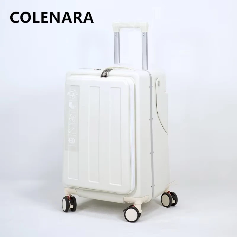 COLENARA High Quality Suitcase 22 Inches Aluminum Frame Travel Box Children Trolley Case ABS + PC Carry-on Travel Luggage