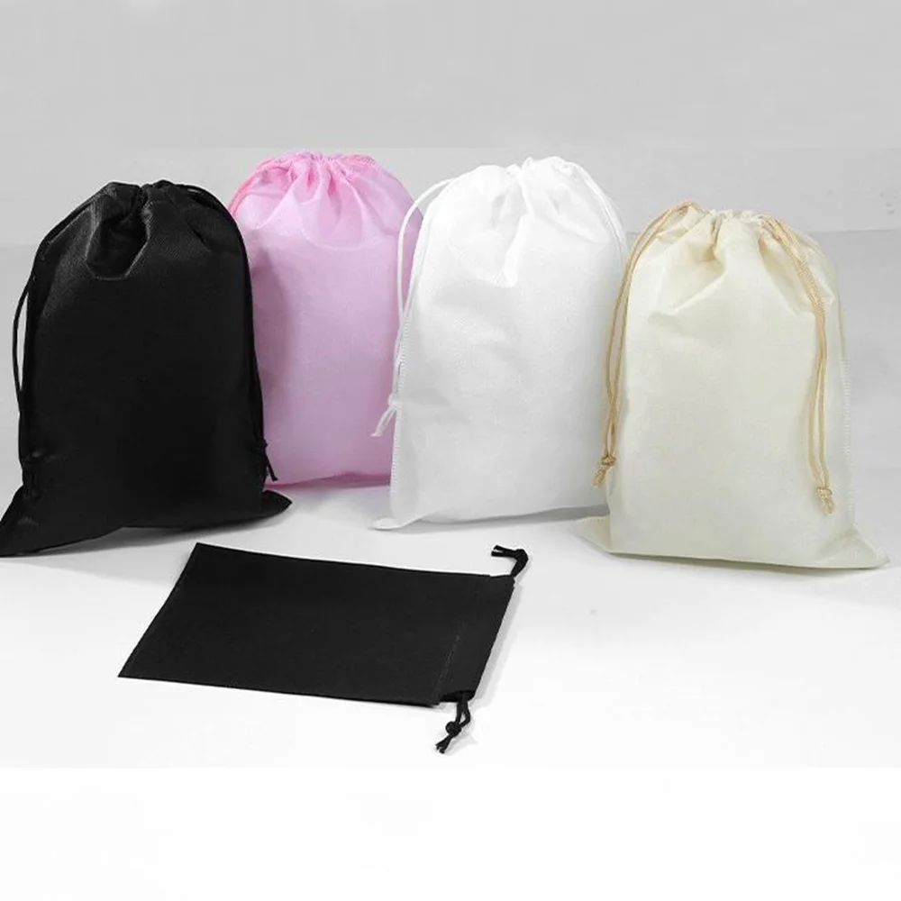 

500pcs/Lot Wholesale Custom Logo Printed Non-Woven Storage Drawstring Bag Promotional Reusable Dust Bags Gifts Packaging