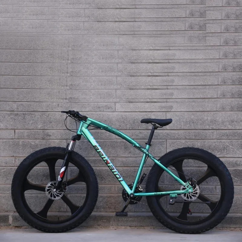 

26inch Fat Tire Snow Bike Steel Frame 7 Speed Disc Brake Suspension Front Fork Sport Mountain Bike