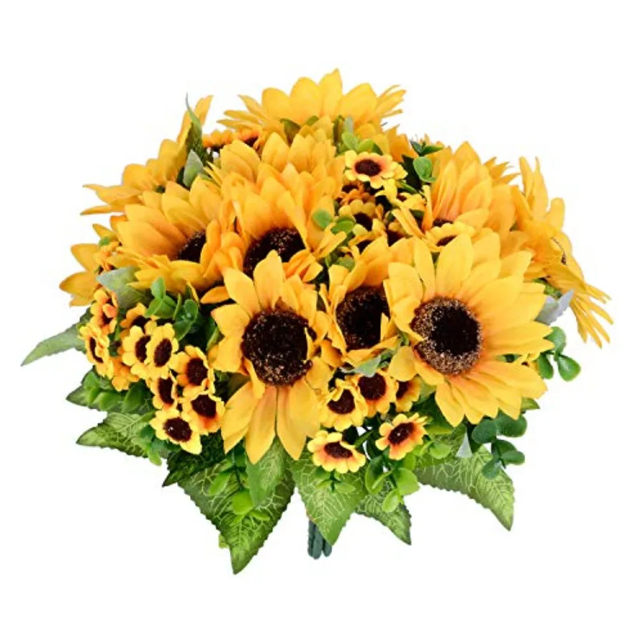 

Artificial Sulower Bouquet 4 Bunches Silk Sulowers Fake Yellow Flowers for Home tion Wedding Decor 4 Pack