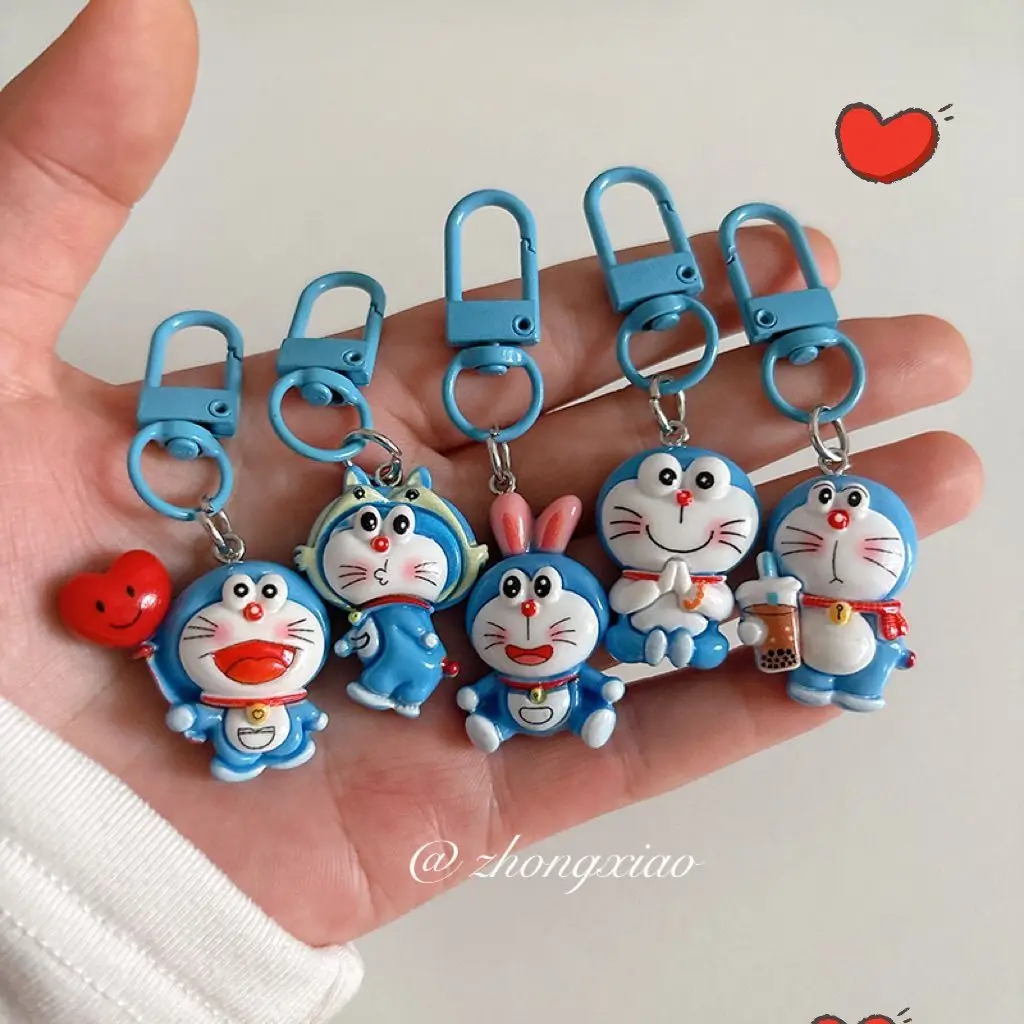 Doraemon Dingdang Cat Keychain Cartoon Key Ring for Students' Backpacks, Cute Bag Charm, Girl’s Accessory, Bestie Gift