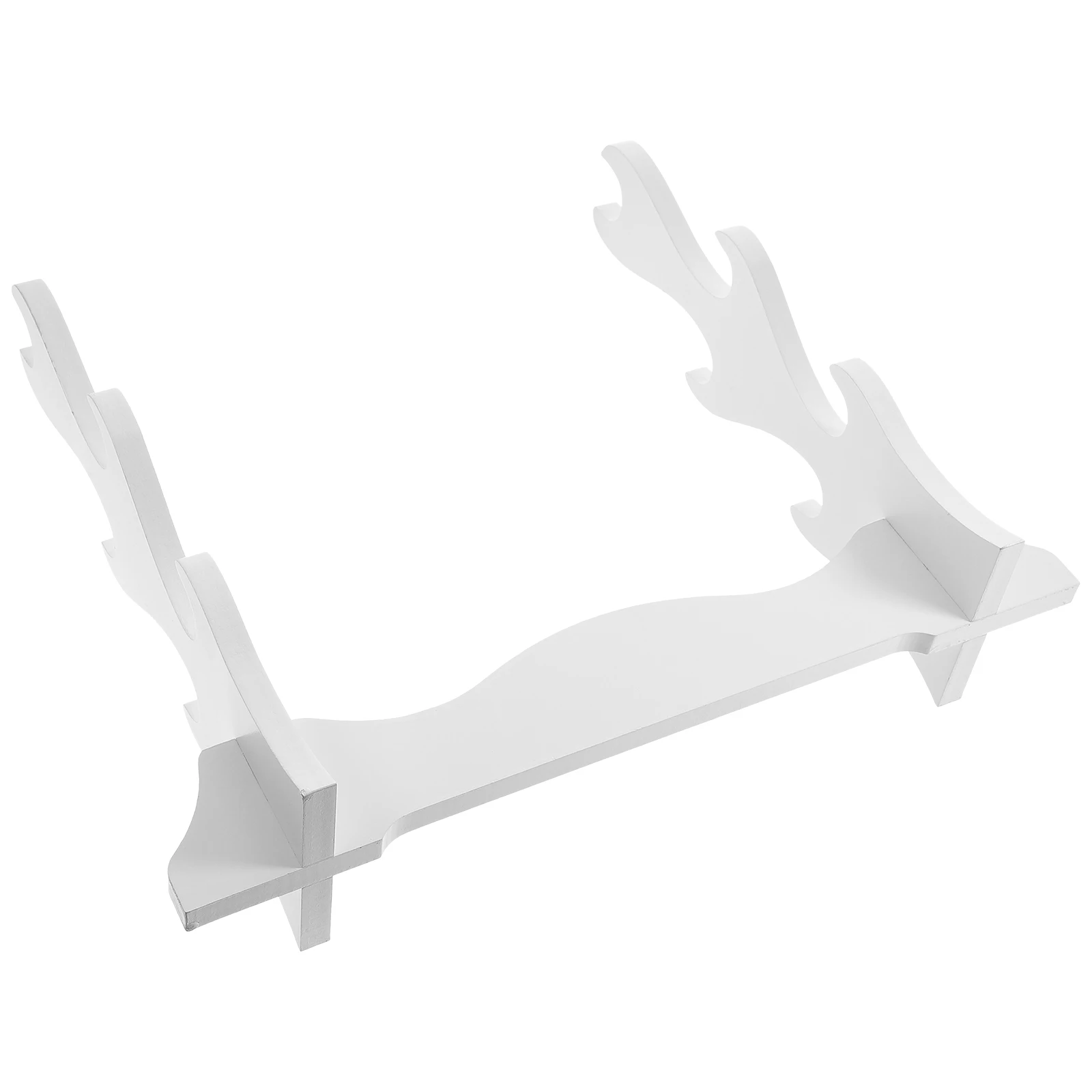 

Wall-mounted Sword Hanging Rack Wood Display Stand Holder White Decorative Desktop Bracket