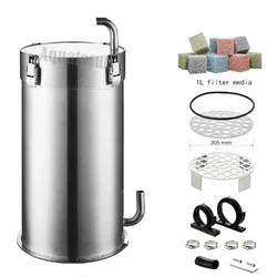 Aquarium Stainless Steel External Canister Filter Barrel Premium Quality Fish Tank Grass Tank Canister Filtration System