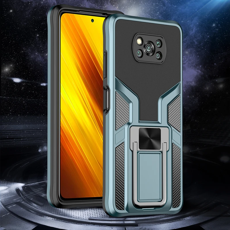 Magnet Case For Xiaomi Poco X3 Pro NFC F3 M3 Mi 10T Pro 11 Lite Stand Armor Case Cover For Redmi Note 10 9 Pro 9T 9S 10S 9A 9AT