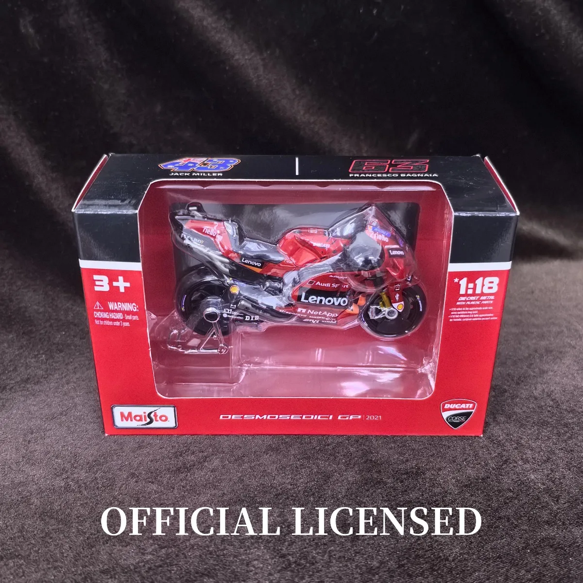 Limited 1:18 Scale Ducati Corse Desmosedici 2021 #43 Jack Miller Mini Motorcycle Model, Replica Car Miniature Kid Xmas Gift Toy