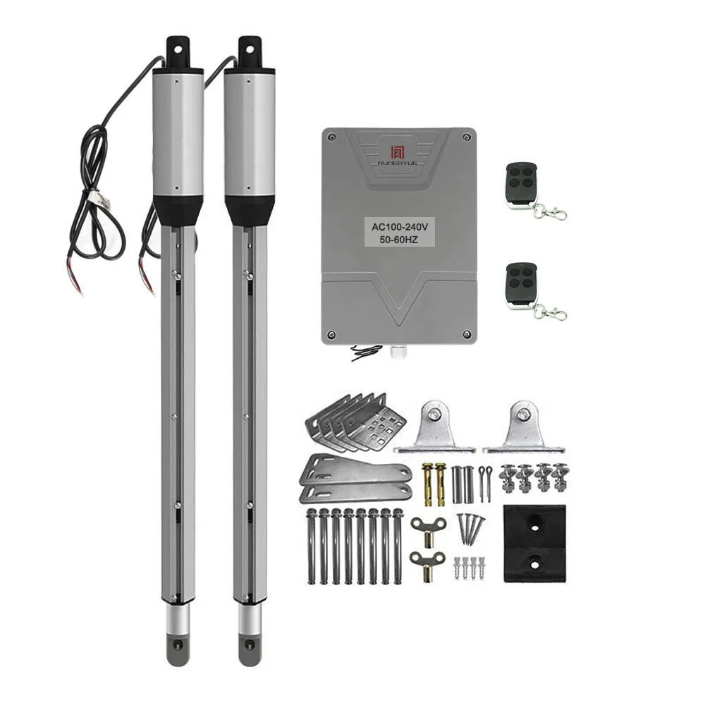 

300Kg Per Leaf Dual Swing Gate Opener - Heavy Duty Dual Arms Automatic Motor for Villa/Factory, Brushless DC Motor with Safety A