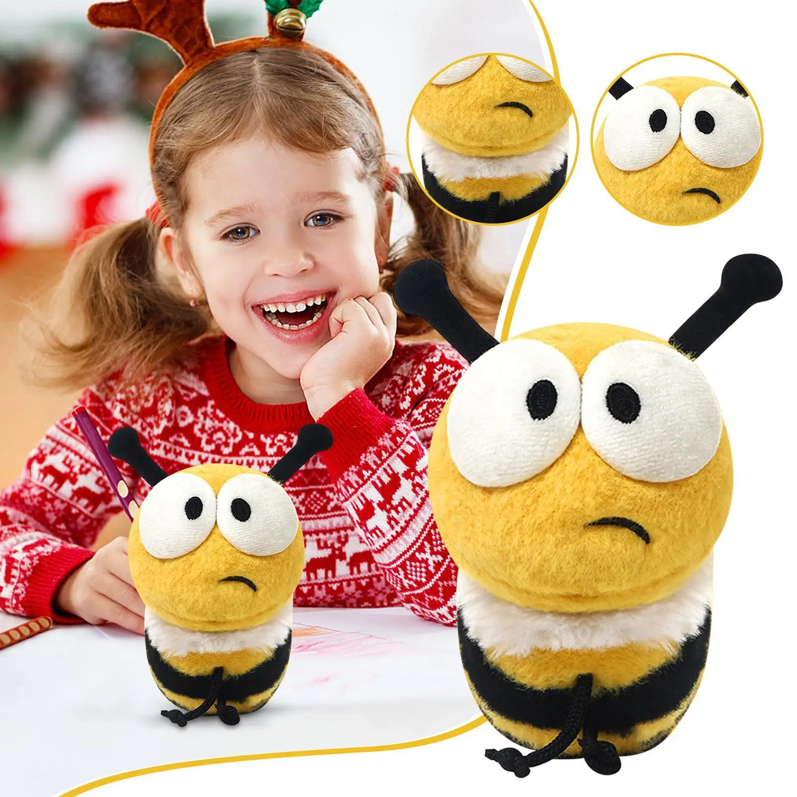 Juguete de peluche de abeja de 5,7 pulgadas, muñeco de peluche suave para decoración, regalo de cumpleaños y San Valentín para adultos, niñas, niños, para dormitorio, sofá