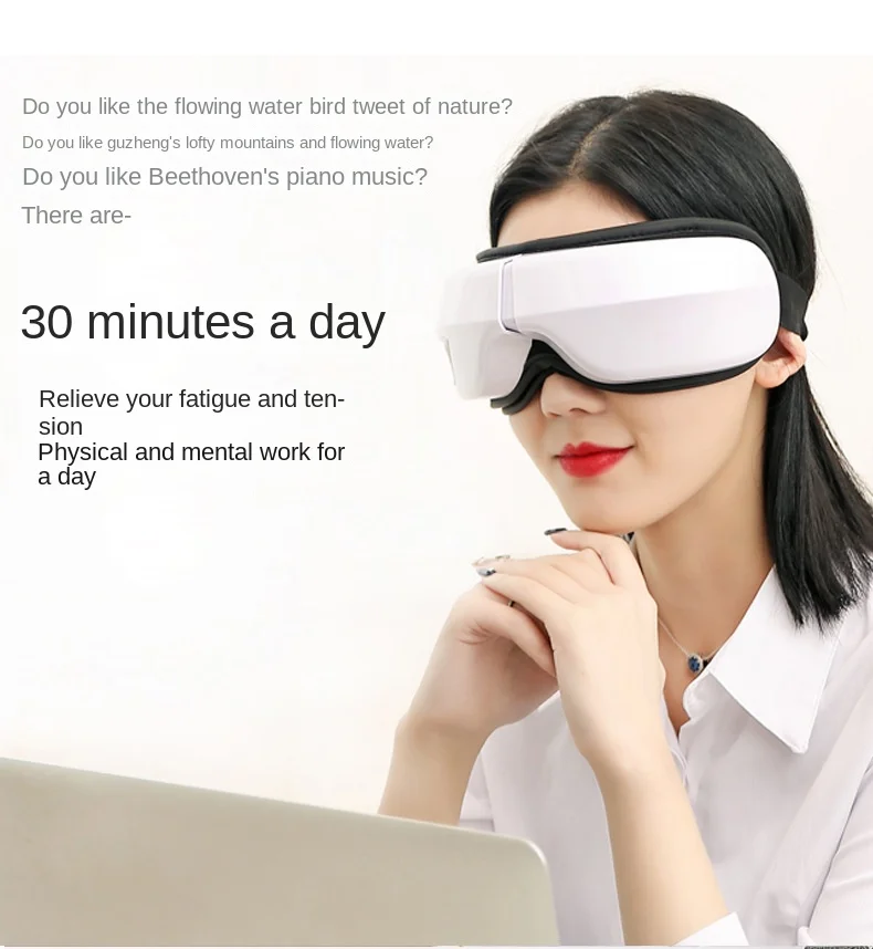 Intelligent eye massage instrument, music eye protector, intelligent air pressure hot compress, vibration, flowing water, natura