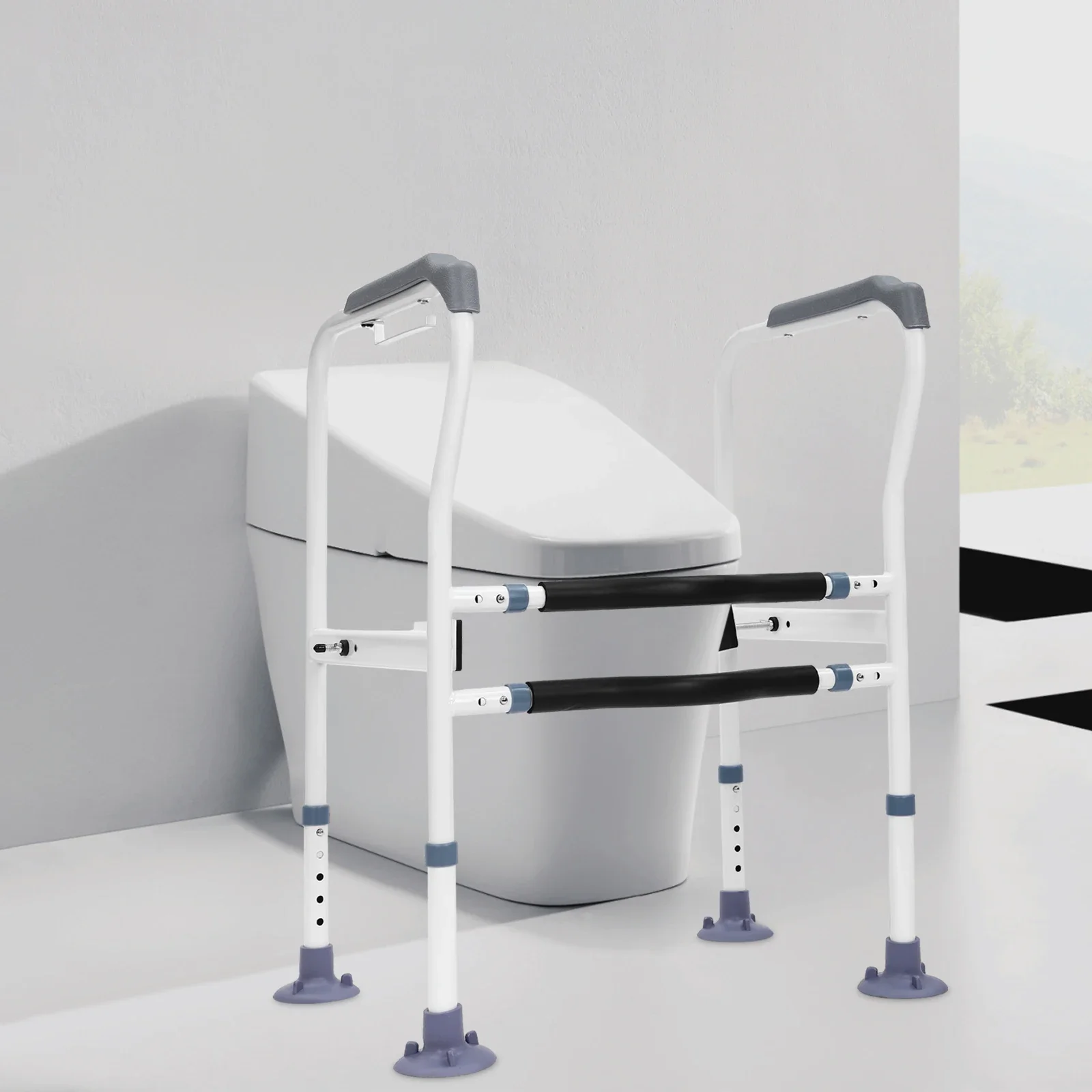 

Sturdy Safety Toilet Handrail for Elderly & Disabled, Adjustable Anti-Slip Bathroom Grab Bar, Stable Support Rail for Shower Tub