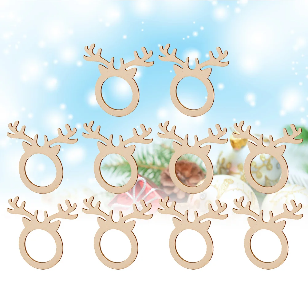 10 PCS New Year Napkin Rings Christmas Party Reindeer Table Decoration Holder Banquet Rabbit