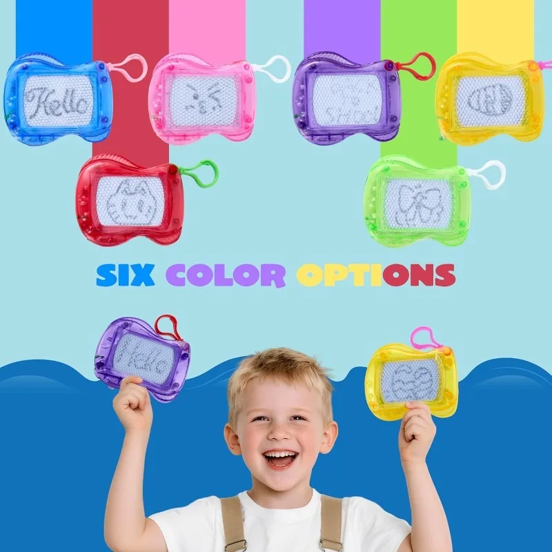 12 Pcs Mini Magnetic Drawing Board 6 Color Erasable Keychain Drawing Board for Kids 8-12 Classroom Prize Birthday Party Favors view 5