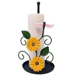 Sunflower Kitchen Paper Towel Holder Sunflower Kitchen Decor And Accessories Hegivoc Metal Stand For Kitchen With Black Round