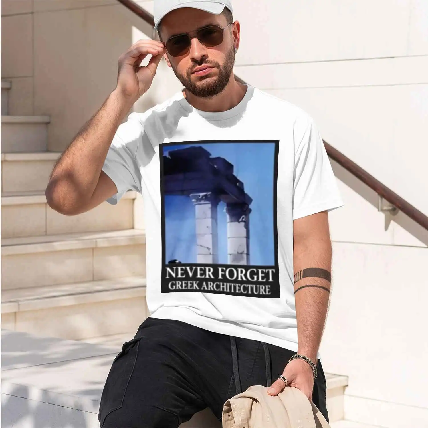 2026 Summer New Design - Unforgettable Greek Aritecture Pattern - High-Quty Comfortable Men's Printed Round-neck T-Shirt 2026 Ne