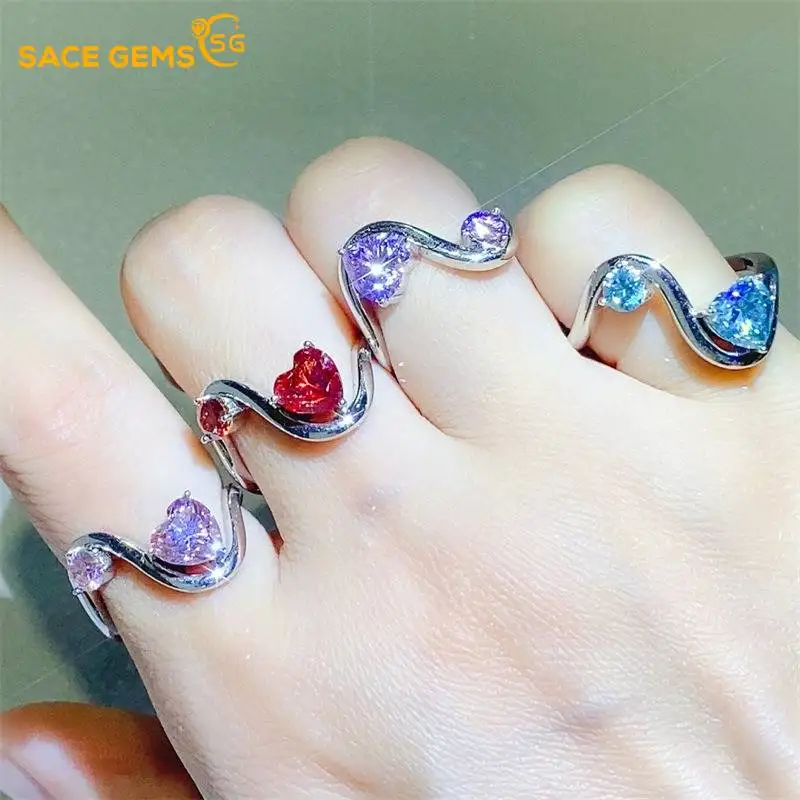 SACE PERMATA GRA Bersertifikat 1,3 CT Cincin Moissanite VVS1 Lab Berlian Solitaire Cincin untuk Wanita Janji Pertunangan Pernikahan Perhiasan