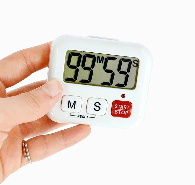 

Kitchen Alarm Cooking Timer Clock Magnetic Digital Countdown Up 99 Minutes LCD 3 Buttons Sports Clock